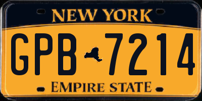 NY license plate GPB7214