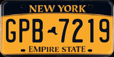 NY license plate GPB7219