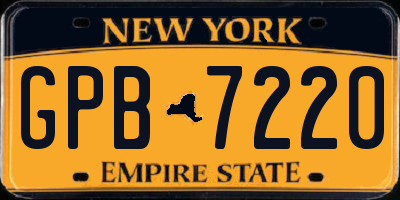 NY license plate GPB7220