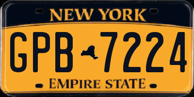 NY license plate GPB7224