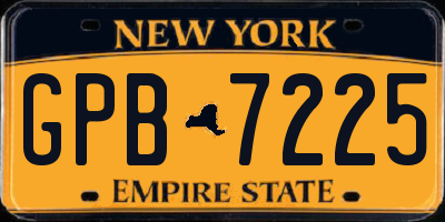 NY license plate GPB7225