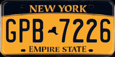 NY license plate GPB7226