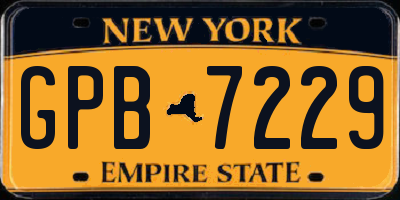 NY license plate GPB7229