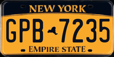 NY license plate GPB7235