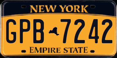 NY license plate GPB7242