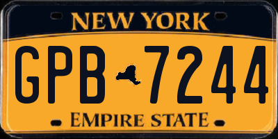 NY license plate GPB7244