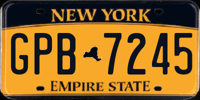 NY license plate GPB7245