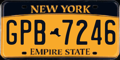 NY license plate GPB7246