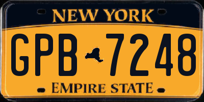 NY license plate GPB7248