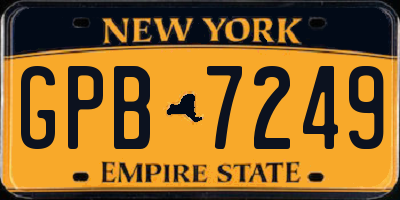 NY license plate GPB7249