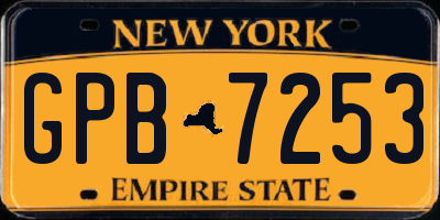 NY license plate GPB7253