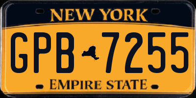 NY license plate GPB7255