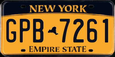 NY license plate GPB7261