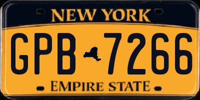 NY license plate GPB7266