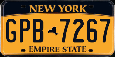 NY license plate GPB7267