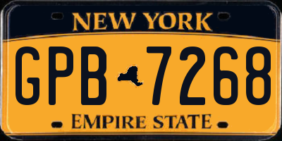 NY license plate GPB7268