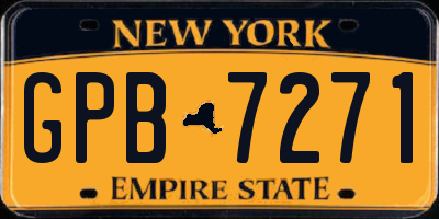 NY license plate GPB7271