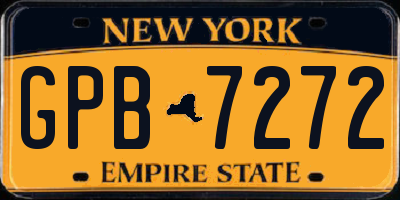 NY license plate GPB7272