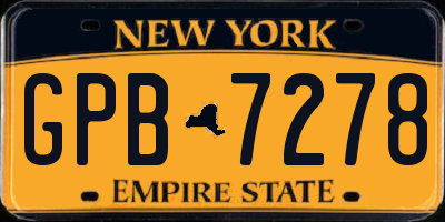 NY license plate GPB7278