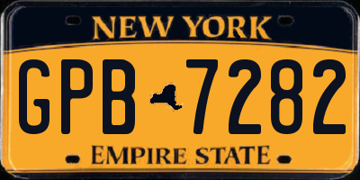 NY license plate GPB7282