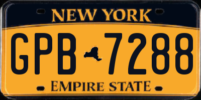NY license plate GPB7288