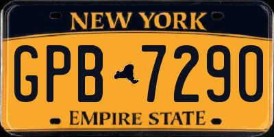 NY license plate GPB7290