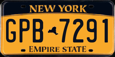 NY license plate GPB7291