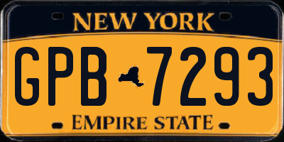 NY license plate GPB7293