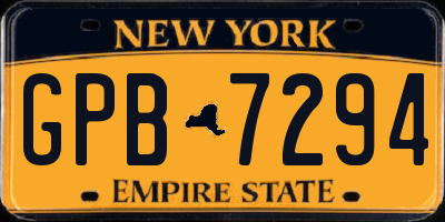 NY license plate GPB7294