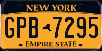 NY license plate GPB7295