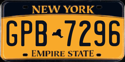 NY license plate GPB7296
