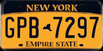 NY license plate GPB7297