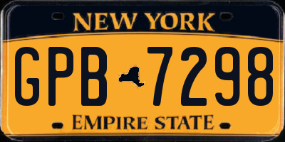 NY license plate GPB7298