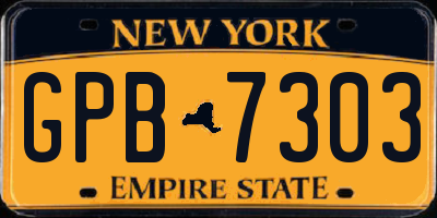 NY license plate GPB7303