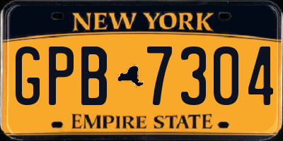 NY license plate GPB7304