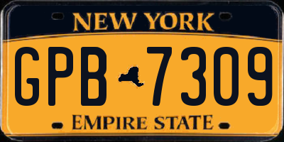 NY license plate GPB7309