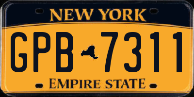 NY license plate GPB7311