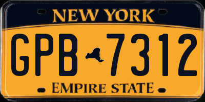 NY license plate GPB7312