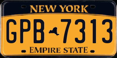 NY license plate GPB7313