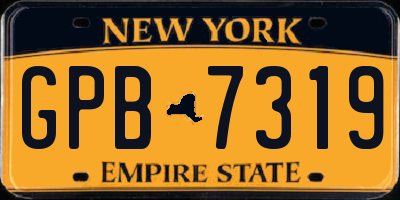 NY license plate GPB7319