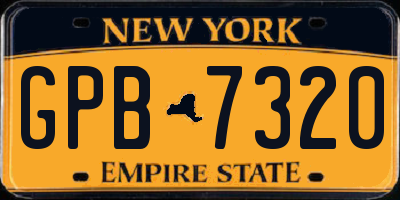 NY license plate GPB7320