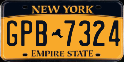 NY license plate GPB7324