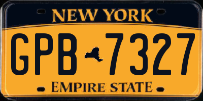 NY license plate GPB7327