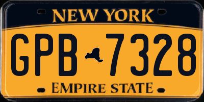 NY license plate GPB7328