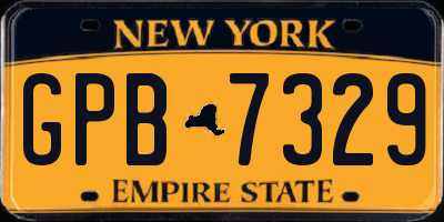 NY license plate GPB7329