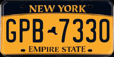 NY license plate GPB7330