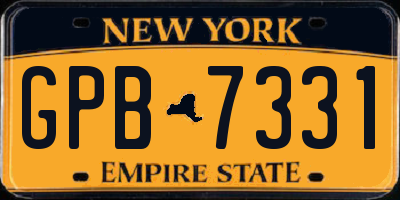 NY license plate GPB7331
