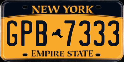 NY license plate GPB7333