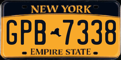 NY license plate GPB7338