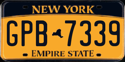 NY license plate GPB7339